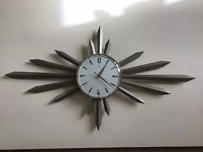 Vintage Metamec 1960's Starburst Wall Clock Retro Made In England • £150