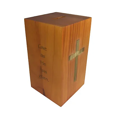 $19.24 • Buy Wood Collection Donation Charity Box Church Offering Coin Fundraisin Piggy Bank
