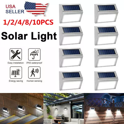 1-10x Solar LED Deck Lights Outdoor Path Garden Pathway Stairs Step Fence Lamp • $38.94