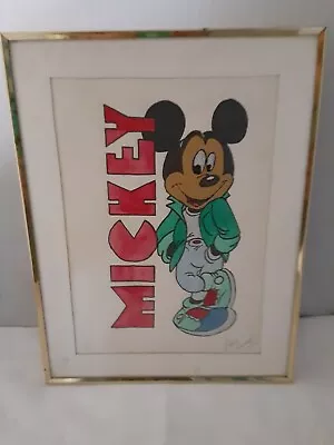 RARE Signed Mickey Mouse Drawing Walt Disney Production Randy Grimmett 12/1991 • $18