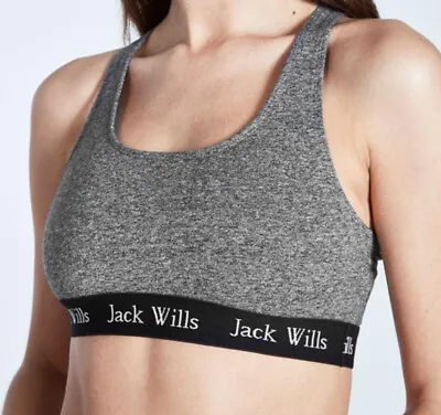 £5.99 • Buy Jack Wills Dibsdale Heritage Crop Bralette Brand New Size 6 Uk Charcoal 