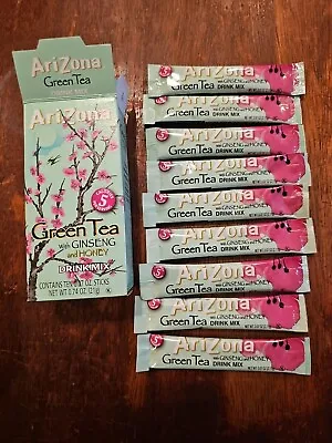 AriZona Green Tea With Ginseng Iced Tea Stix Sugar-Free 9ct Sticks Powder Pack • £4.02