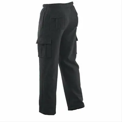 Winter Tex Mens Long Cargo Pants Sweatpants Truck Fleece Lined Dark Gray M • $21.99