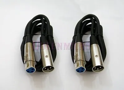 2 X 3FT XLR 3Pin Male To Female Mic Microphone Audio Balance Cord Shielded Cable • $9.98