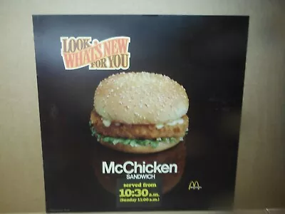 1978 McDONALD'S  McCHICKEN  TRANSLITE POSTER • $38