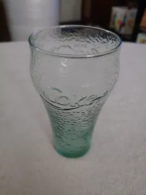 VINTAGE COKE Tumbler GLASS GREEN COCA COLA Drinking 16 Oz. • $6