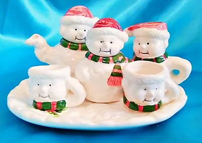 SNOWMAN W/ Box - Winter Christmas Decorative Mini Tea Sets 8 Pieces • $96.29