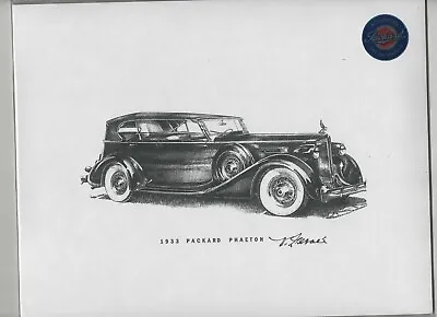 1933 Packard Phaeton Fine Art Print By Designer Vince Geraci • $8.95