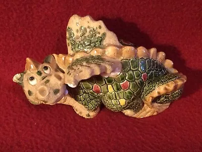 Vintage Clay Dragon Figurine Approx. 5.25” X 3” *please Read Description • $28