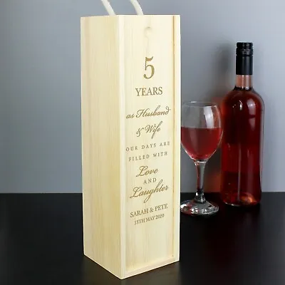 Personalised Wine Box - Whiskey Vodka Bottle Birthday Wedding Anniversary Gift • £16.99