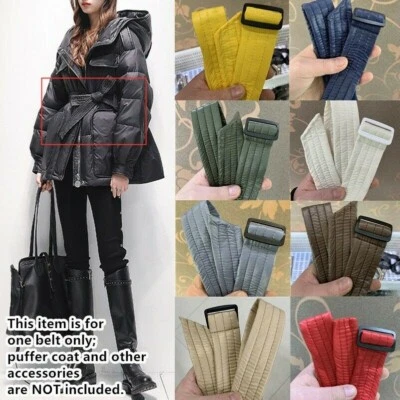 Padded Belt Waistband Quilted Buckle For Puffer Jacket Coat Outwear Winter Multi • £12.81