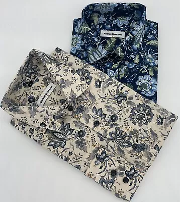 Dominic Stefano Mens Floral Shirts Long Sleeve 100% Cotton Size S -3xl New • £24.99