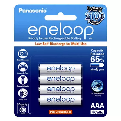 Panasonic Eneloop Rechargeable AAA Batteries 4 Pack (4 PK) • $25.85