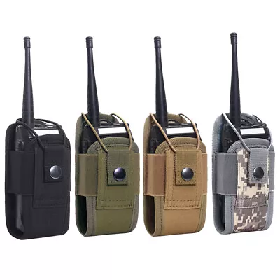 Tactical Molle Radio Walkie Talkie Pouch Waist Bag Outdoor Holder Pocket Holster • $8.98