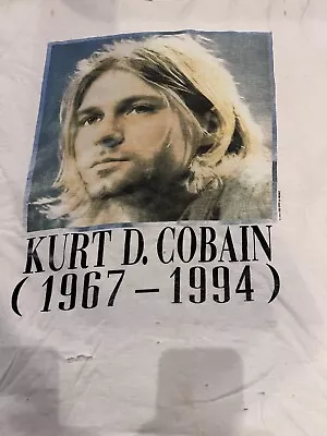 Vintage 1995 Nirvana Kurt Cobain Authentic Large Memorial T-Shirt • $173.50