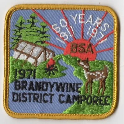 1971 Camporee Brandywine District BSA Patch YELLOW Bdr. [CA3500] • $7.95