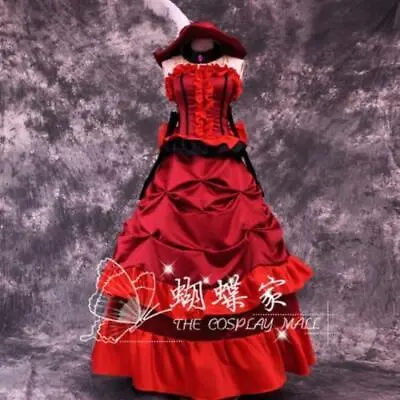 Kuroshitsuji Black Butler Madam Red Lydia Mackay Cosplay Costume Angelina Dress& • $96.50