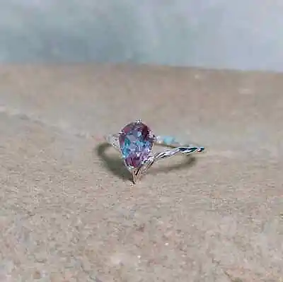 4.50ct Alexandrite Pear Cut Gemstone Unique Design Engagement Wedding Gift Ring • $54