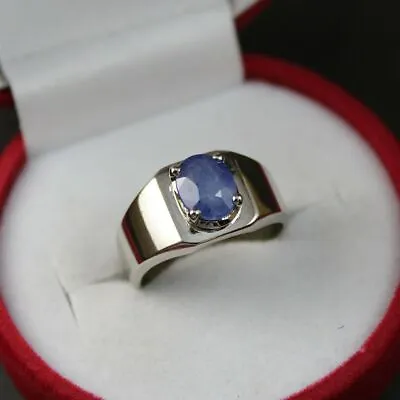 Natural Ceylon Blue Sapphire Neelam Stone Ring For Men & Women With 925 Sterling • £173.46