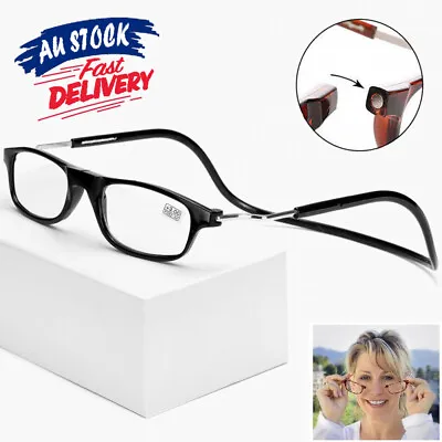Mens Ladies Front Magnetic Neck Reading Glasses Folding Hanging Spectacle1.0~4.0 • $9.95