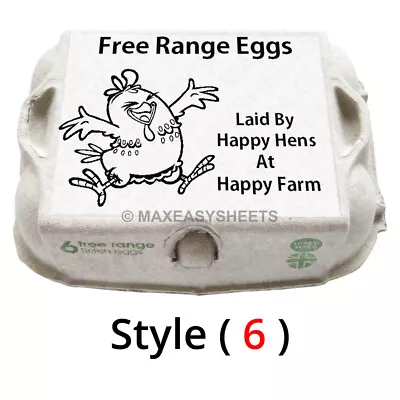 Egg Box Labels Personalised Custom Chicken Hen Egg Boxes Fresh Free Range Eggs • £7.99