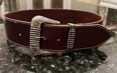 Banana Republic Leather Belt XS S 26 Vtg English Saddle Wide Equestrian Brown • £22.80