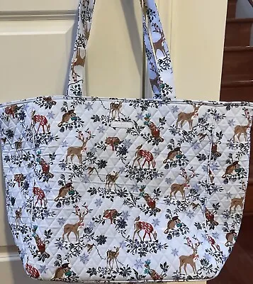 New Vera Bradley GRAND Tote In Merry Mischief Snowy Day With Matching Wallet • $100
