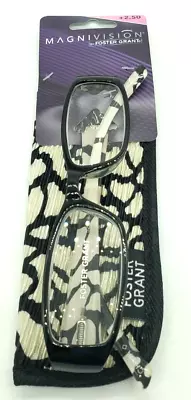 Foster Grant +2.50 Tatum Blk Magnivision Fashion Reading Glasses With Case New  • $6.50