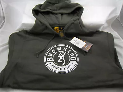 Browning Hooded Sweatshirt Buckmark Hoodie Mil Green • $34.99