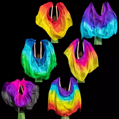 £19.18 • Buy 100% Silk Scarf Child Or Lady's Belly Dance Dancing Veil Scarf 250(200)*114(90cm