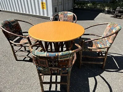 Old Hickory  Rustic Veranda Dinette Table & Four Two Hoop Chairs • $4500