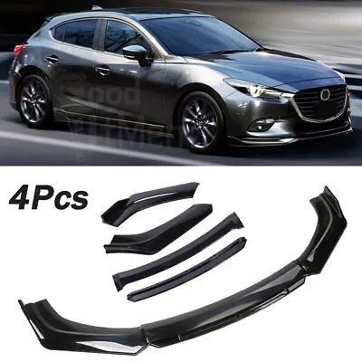 For Mazda 3 Black Car Front Bumper Lip Protector Body Splitter Spoiler Body Kit • $94.76