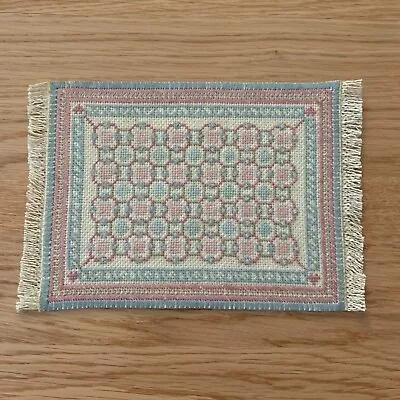 Vintage Miniature Dollhouse Artisan Needlepoint Handmade Petit Point Small Rug • $72.86