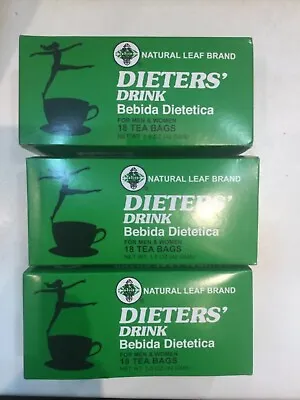 £16.99 • Buy 3 BOXES OF Dieters' Drink Bebida Dietetica Natural Leaf Brand Dieters 54 Tea Bag