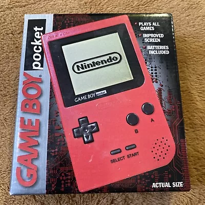 Nintendo Game Boy Pocket Red Handheld MGB-001 With Box And 6 Original Games • $250