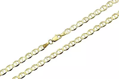 10k Solid Yellow Gold Mariner Link Chain 3mm-5mm Men Women Necklace 7 -26  • $98.31