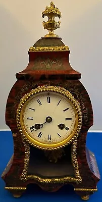 19th Century Brass Inlaid Red Boulle Mantel Clock By Miroy Freres Paris - PARTS • $49.99