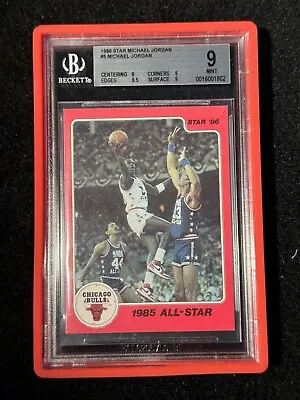 1986 Star #5 MICHAEL JORDAN ROOKIE #5 BGS 9 W 9.5/9/9/9 BGS Mint 9! • $2300