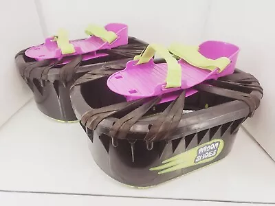 Vintage 1990s Moon Shoes Toy.  Bouncing Trampoline Shoes! Rubber Band Straps!  • $25