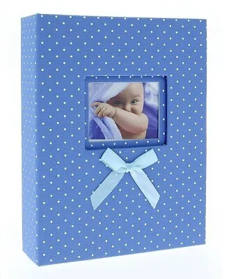 Blue Slip In Photo Album 200 6 X 4  Photos New Baby Boy Keepsake Birthday Gift • £11.99