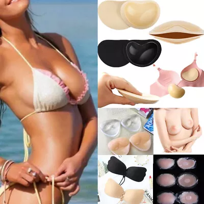 £3.15 • Buy Pair Silicone Gel Bra Breast Enhancers Push Up Pads Chicken Bikini Fillet Insert