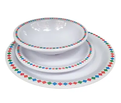 Childrens Reusable Bowls Melamine Kids Picnic Dinner Party Plate Plastic Plates • £5.95