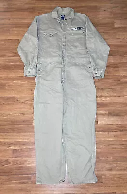 Vintage GAP Special Edition Men's Coverall Large Khaki Jumpsuit Denim Mechanic • $99.98