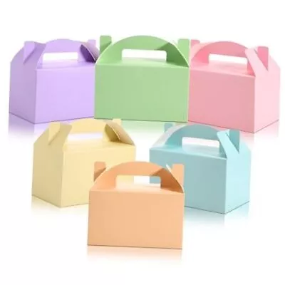 24 Pcs Gable Gift Box Colorful Paper Candy Boxes Snack Goodie Cake Treat Pastel • $31.54
