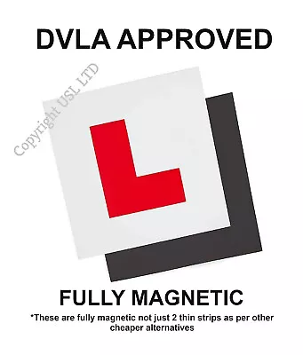 2 X FULLY MAGNETIC L PLATES SECURE Quick Easy To Fix Learner Sign • £5.99