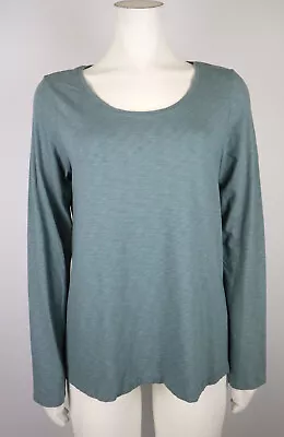 Sigrid Olsen - Women's Blue Long Sleeve Scoop Neck T-shirt - Size M • $6.49