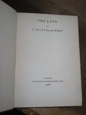 £9.99 • Buy 1928 The Land By Vita Sackville-west 5th Impression Poetry Verse Bloomsbury Set*