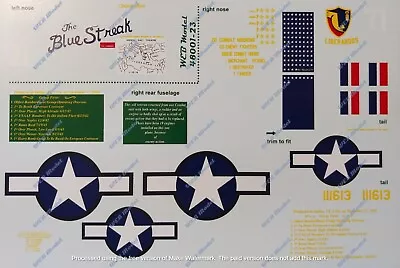 1/48 Scale B-24 Liberator Decals  The Blue Streak  Printed By Microscale • $20