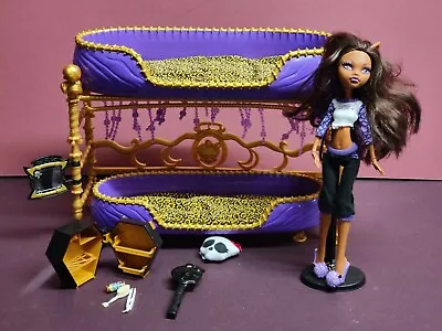 Monster High - Dead Tired Clawdeen Wolf & Bunk Bed Set Room To Howl • $87.11