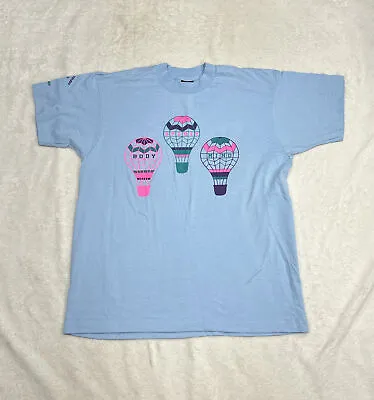 Vtg 90s Body Spirt & Mind Screen Stars Graphic T-Shirt Single Stitch Size Large • $15.99